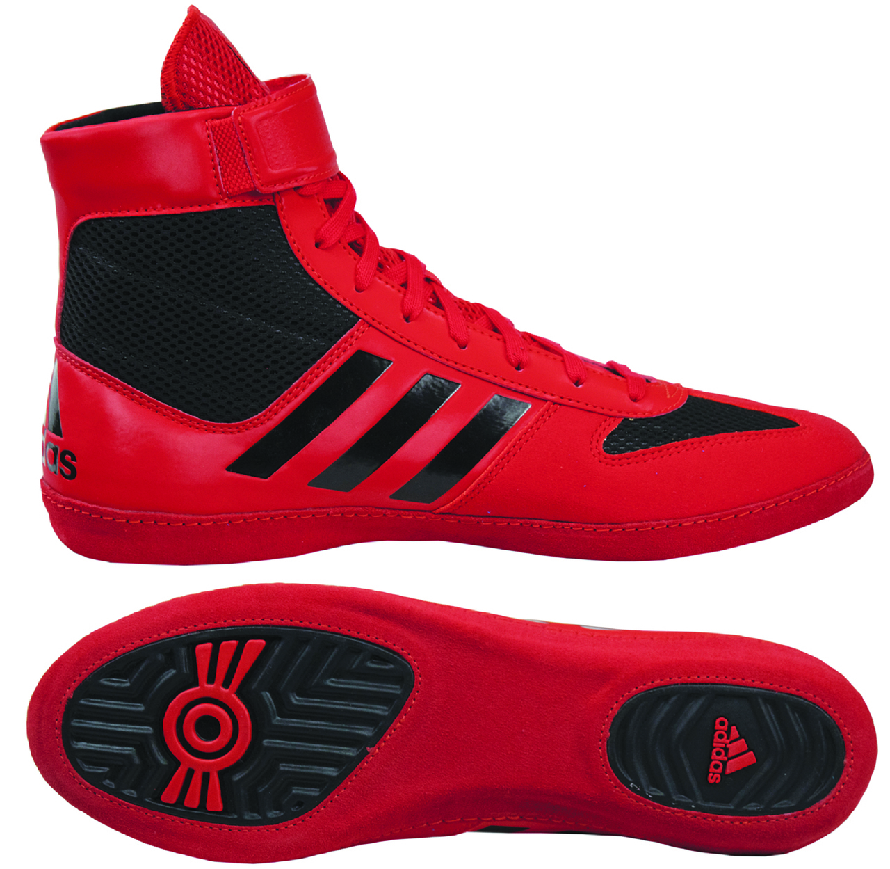 Adidas Combat Speed 5 Wrestling Shoes, color: Red/Black - Click Image to Close